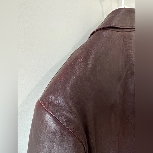 70's Vintage Sport Genuine Leather Blazer Jacket Size - Picture 14 of 15